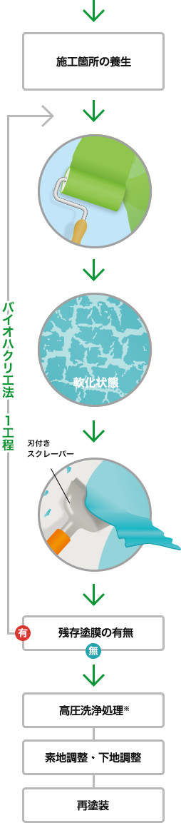 塗膜はく離作業の流れ（概要）